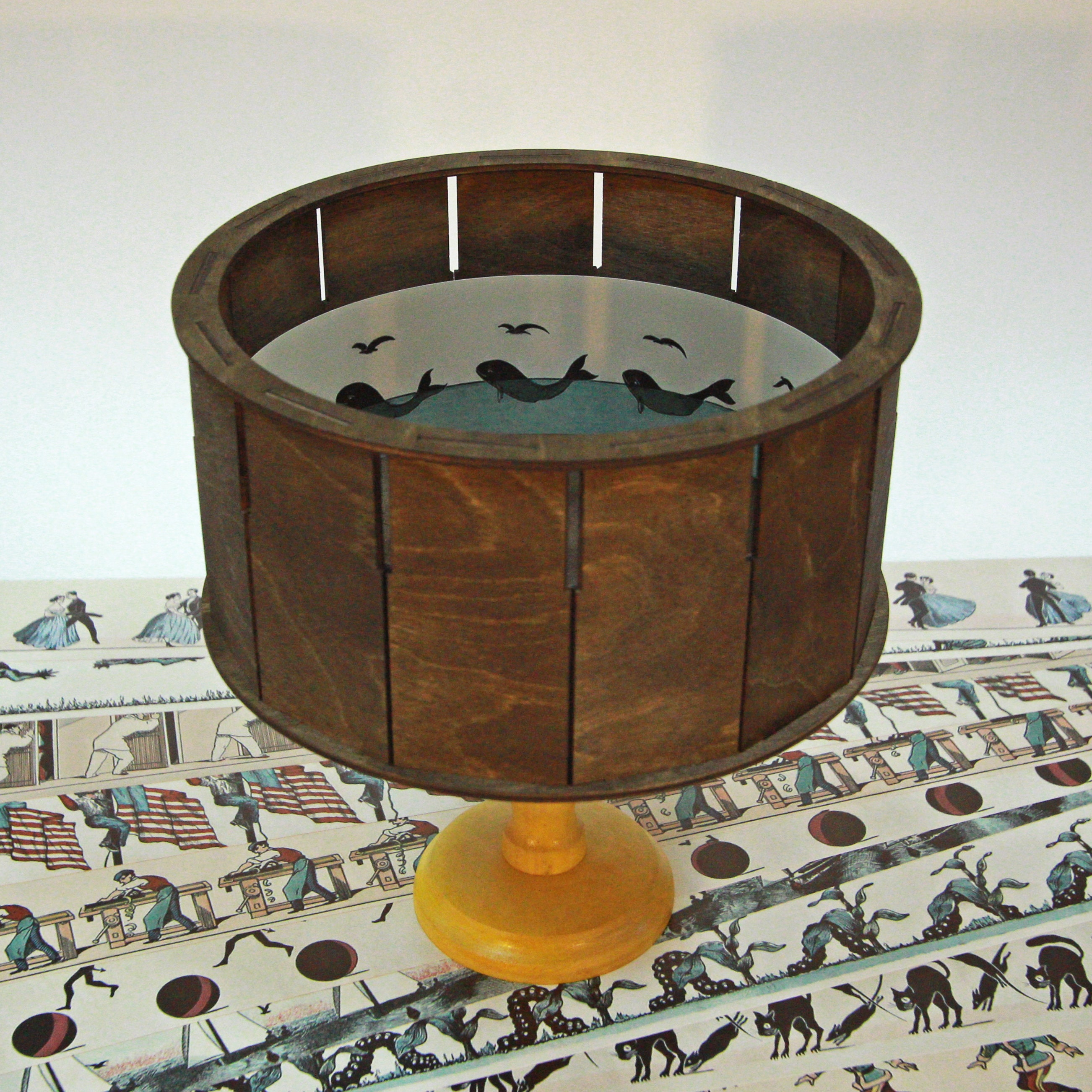 Zoetrope zootrope. Optical antique toy with set of 12 Etsy
