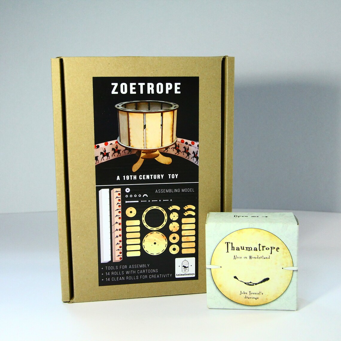 Zoetrope Thaumatrope 2 animation toys Etsy