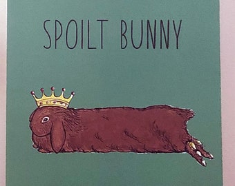 Spoilt bunny sign, sign for Rabbit lovers, pet sign, gifts for rabbit lovers, rabbit wall art, cute rabbit wall art