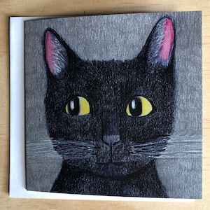 Funny black cat card, any occasion, birthday card, cat lover card