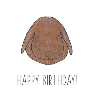 Funny birthday card, Rabbit birthday card, Animal lovers card, rabbit lovers card, Year of the rabbit