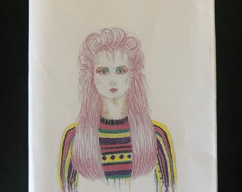 Reflections on the 80's,Zine with colour illustrations reflecting on 80's fashion, clothing, 80s retro, retro zine