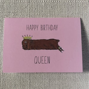 Süße Hase Geburtstag Queen Karte, rosa Karte, Mädchen Geburtstagskarte