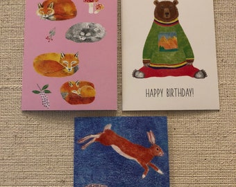 Cute animal card set kawaii cards