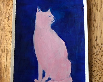 Little Pink Cat original artwork painting