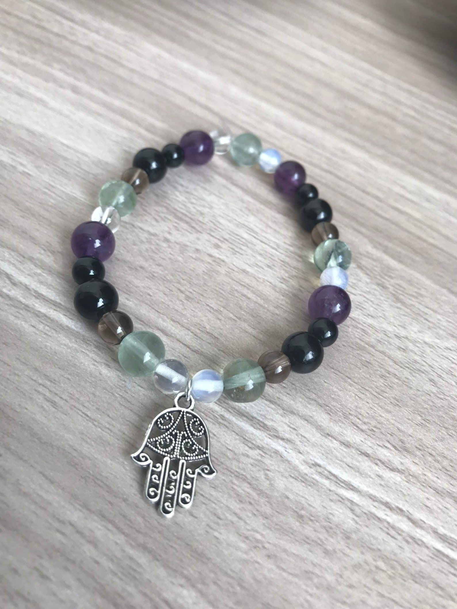 Psychic Protection Crystal Bracelet - Etsy