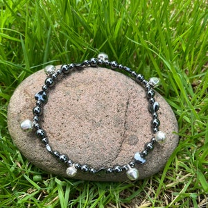 Hematite Grounding Anklet with bells