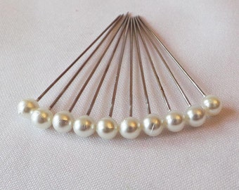 10 Pearl Pins - Perfect for Buttonholes