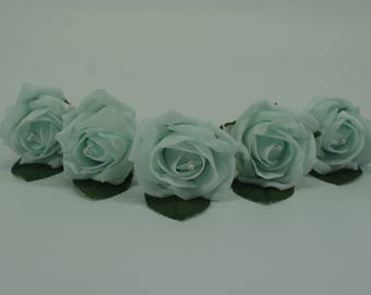 Buttonholes with Pearl Centre, perfect for all occasions - Peppermint