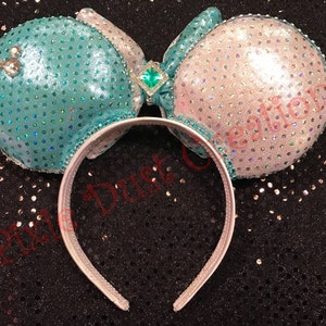 Two Tone Ice Blue and White Minnie Kids Ears image 2