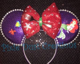 Mermaid Inspired Mouse Ears Headband
