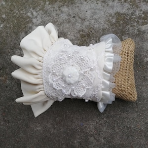 Ivory cuff bracelet, Textile bracelet, Silk cuff bracelet, Adjustable cuff bracelet, Shabby chic cuff bracelet