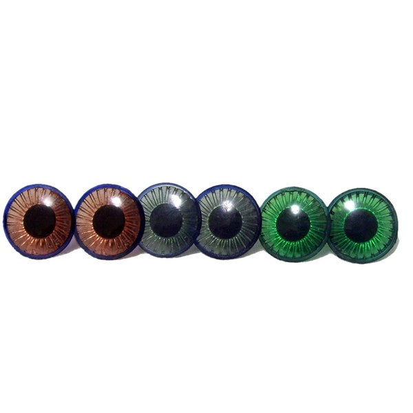 20 mm Creature Eyes x 6, Animal Eyes, Doll Eyes