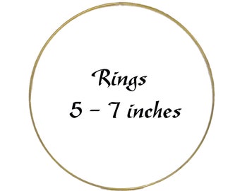 Medium Brass Rings x 2, Size 5 - 7 inches, Macrame Rings, Metal Rings