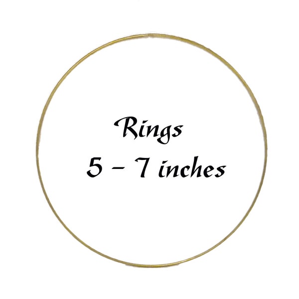 Medium Brass Rings x 2, Size 5 - 7 inches, Macrame Rings, Metal Rings