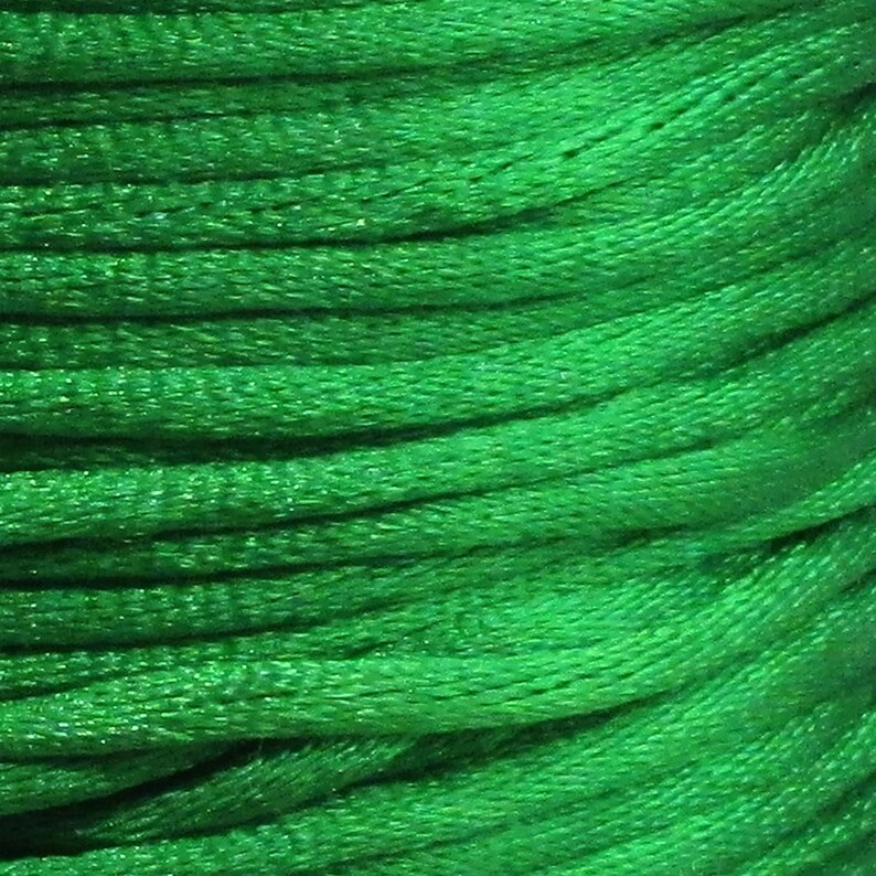 200 yards 2 mm Green Satin Cord