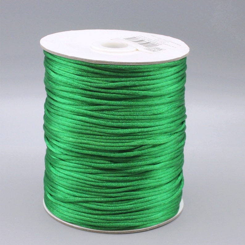 200 yards 2 mm Green Satin Cord