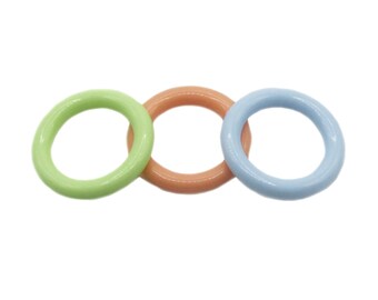 1.5-inch Rings x 6, Pastel Rings, Plastic Rings, Craft Rings