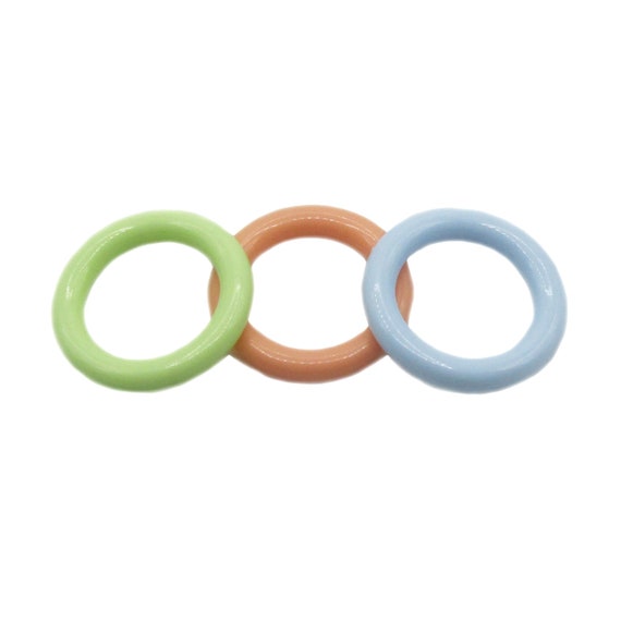 1.5-inch Rings X 6, Pastel Rings, Plastic Rings, Craft Rings 