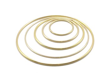Brass Ring Set x 5, Metal Rings, Macramé Rings