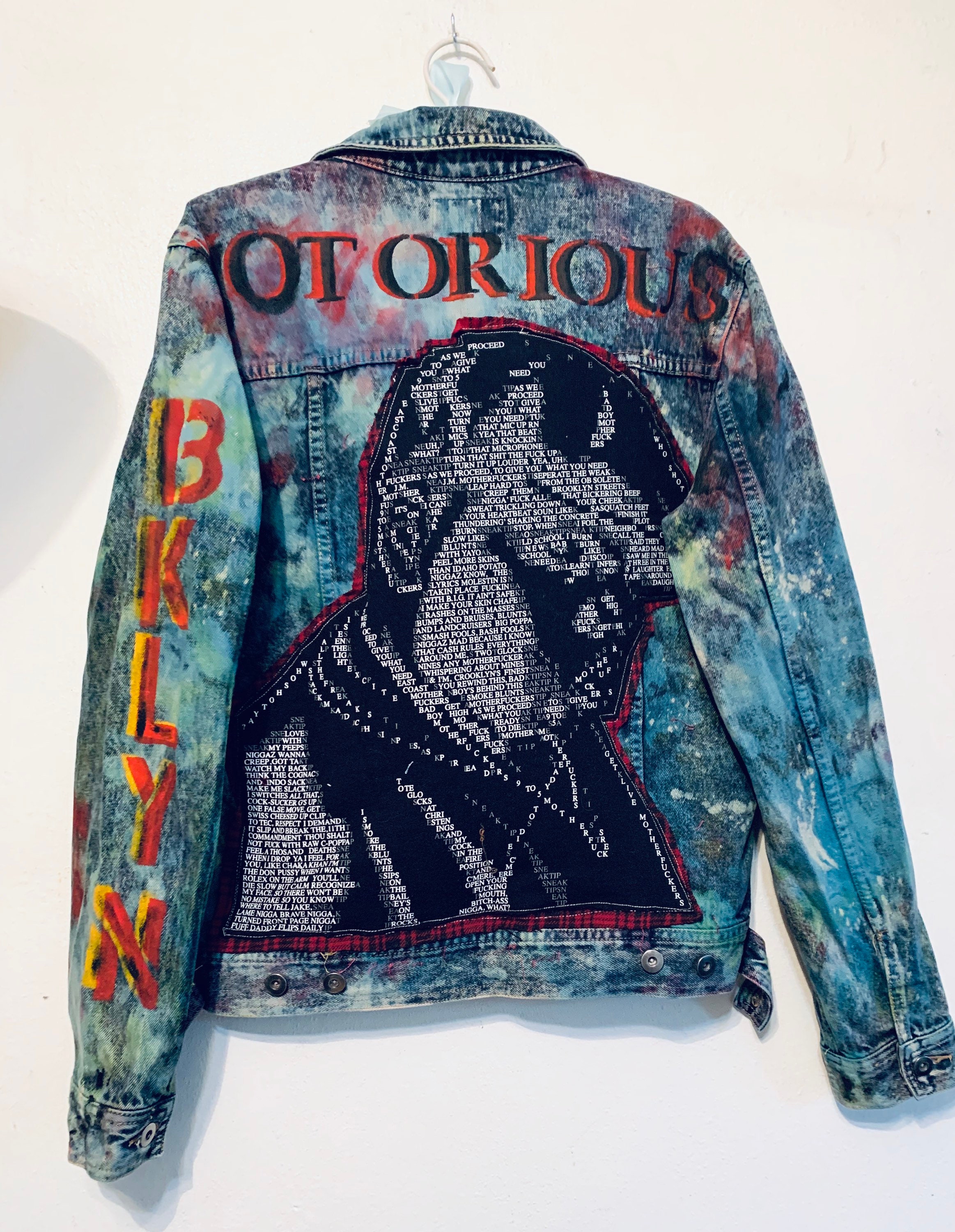 Biggie Smalls Upcycled Retro denim Jean jacket Mens Medium Etsy