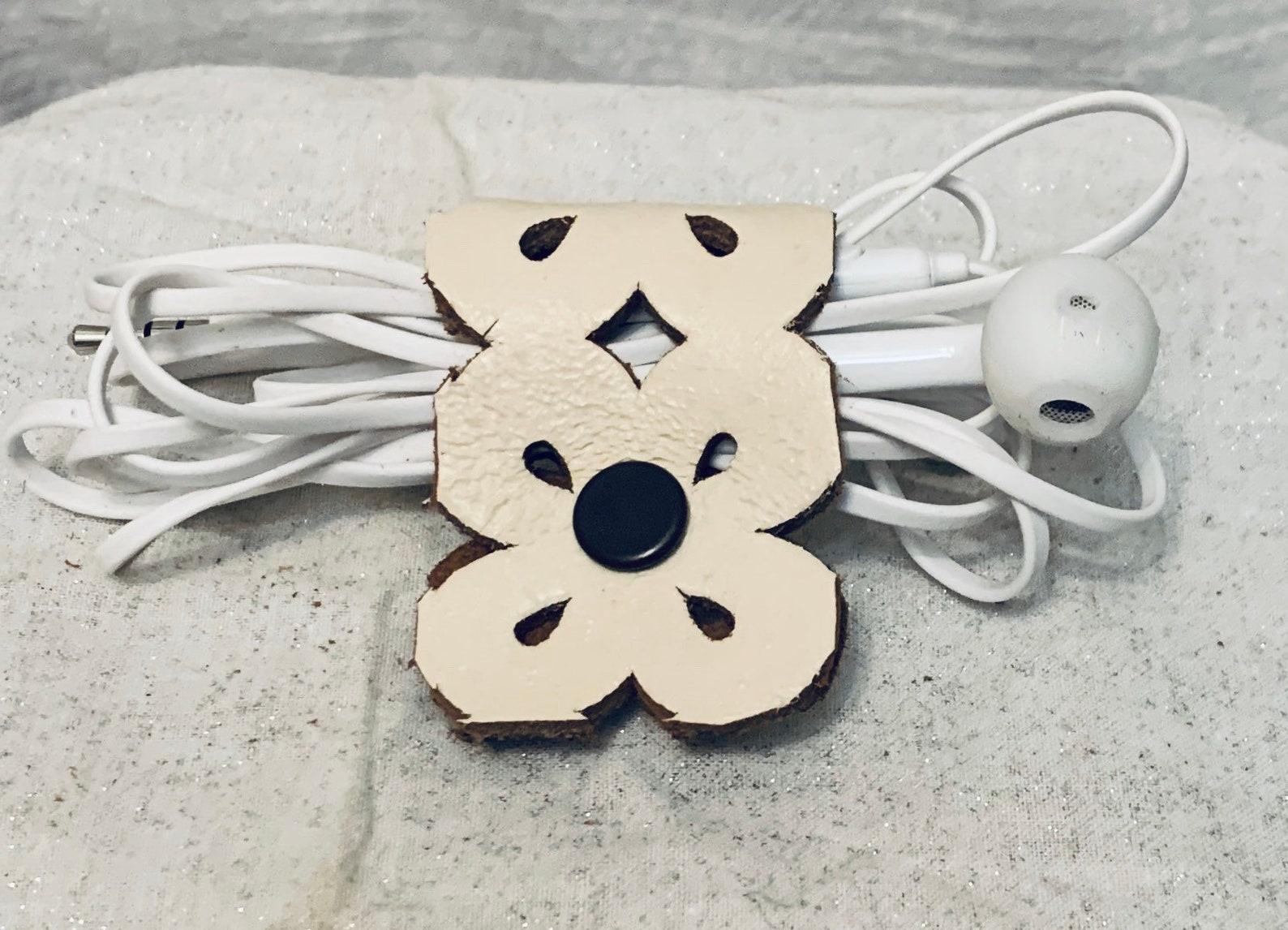 Custom Leather Earbud charging Cord Case Etsy