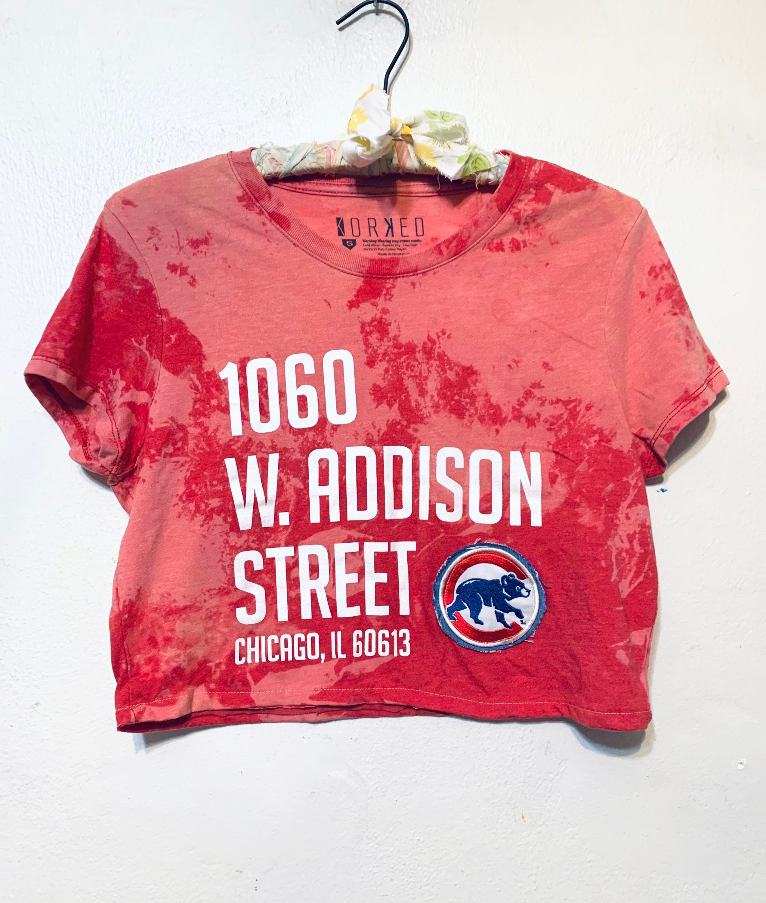 Reclaimed Chicago Cubs Graphic Wrigley Field Cropped T-shirt 