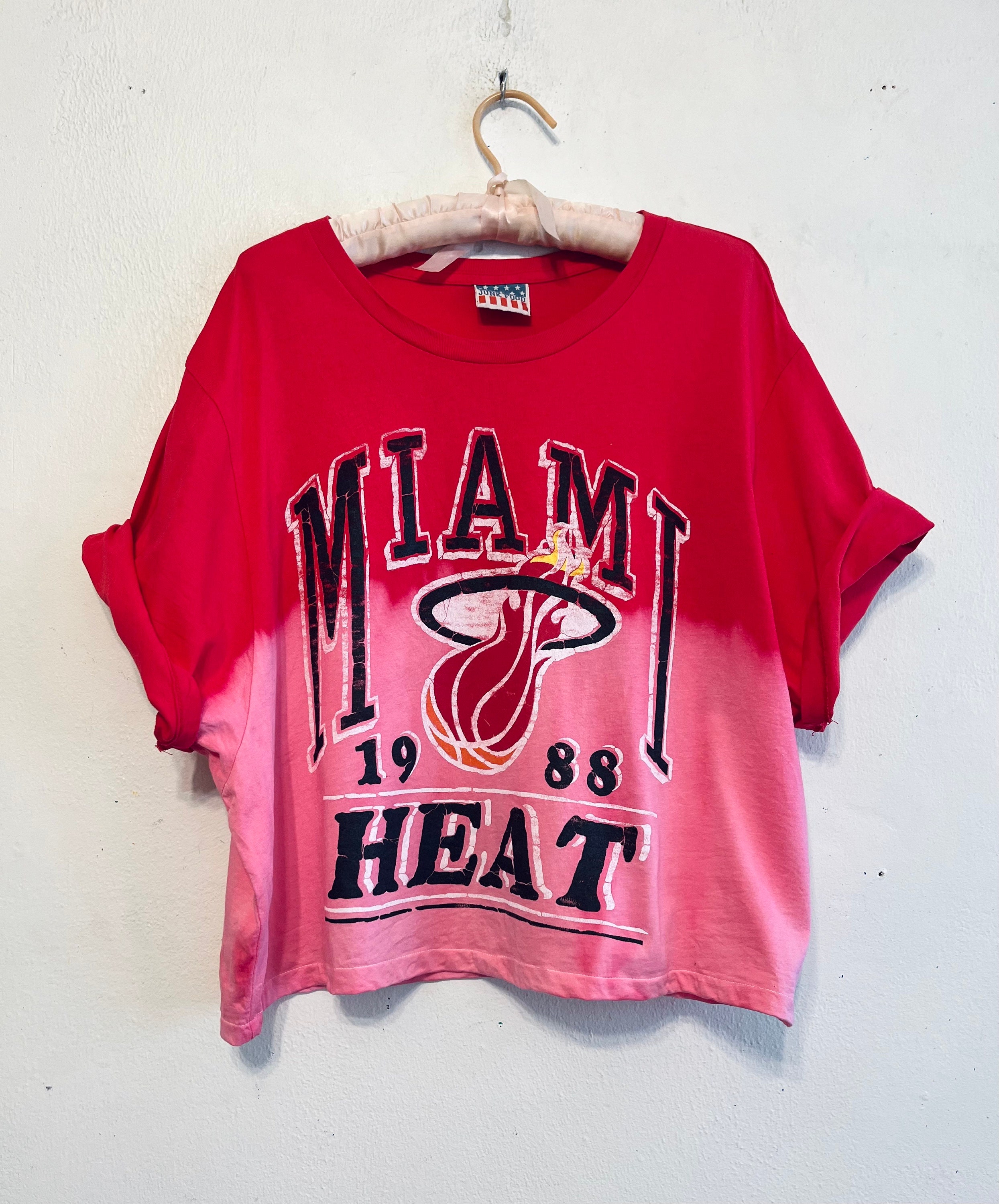 Indigo Woman Crop Top Licensed by the NBA Miami Heat Crew Neck Short Sleeve  T-Shirt 2798084