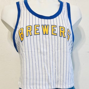 Vintage 80s Sand-Knit Milwaukee Brewers Jersey T-Shirt Large