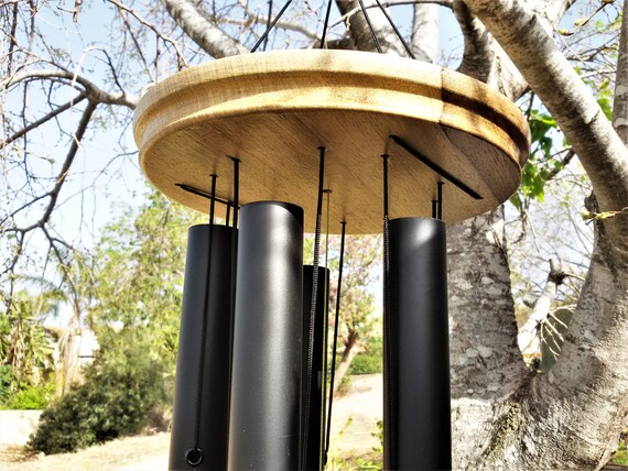 Wind Chime Stand With Wood Base - Metal Hanger For Garden Decor, Wind Chimes & Hanging Plants