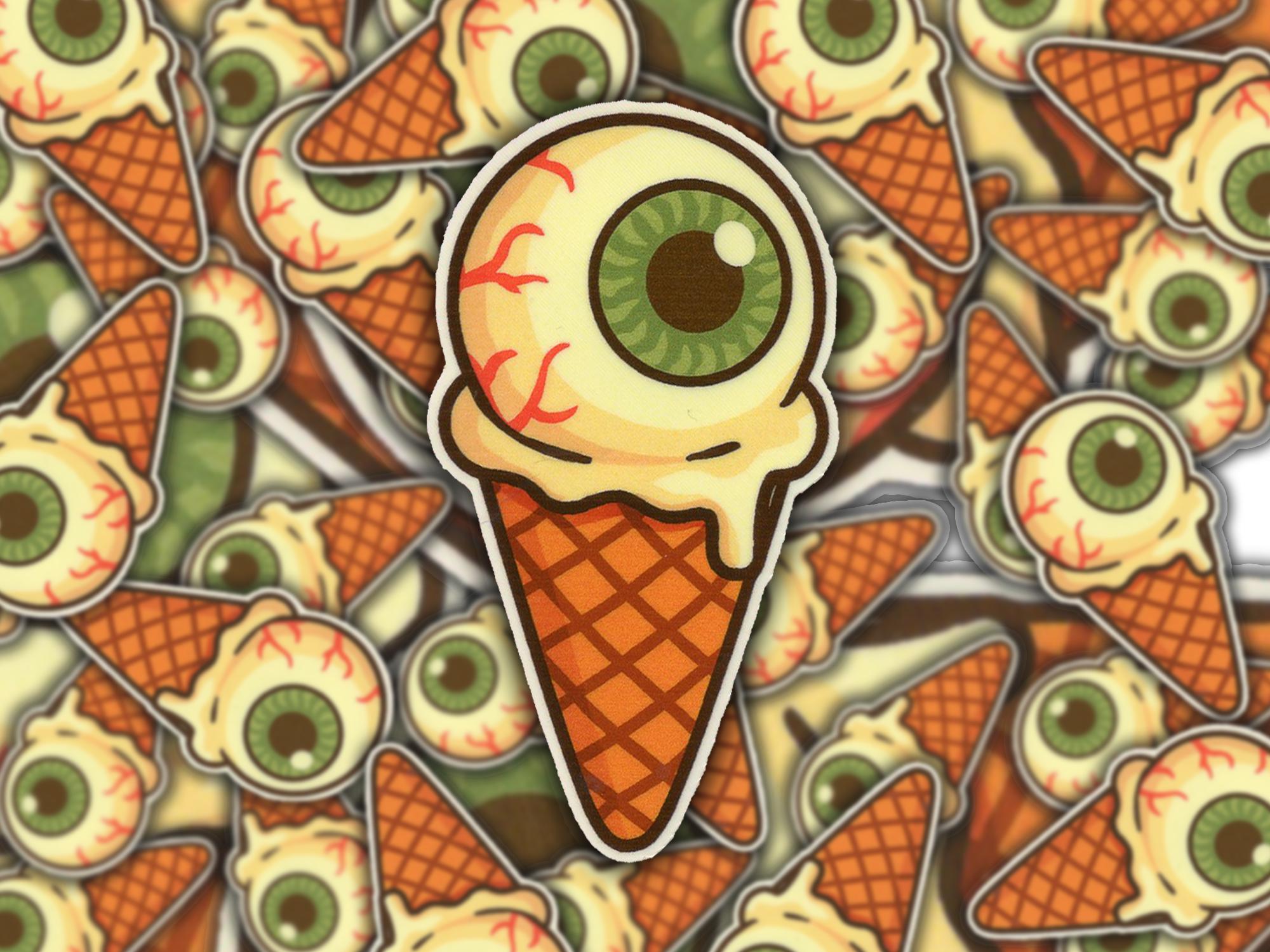 CLEARANCE Eye Scream Sticker – Creepy Cute Eyeball Ice Cream Cone - Etsy