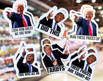 12 Pack Trump Tariff Iran Gasprijzen inflatiestickers