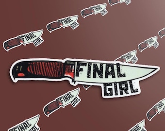 Adesivo con coltello "Final Girl" - Estetica da sopravvissuta ai film horror