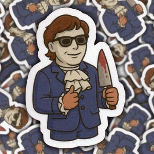 Michael Myers as Austin Powers Sticker – Funny Horror Comedy Mashup