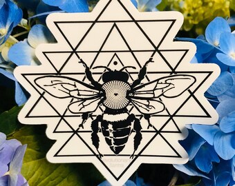 Bee Yantra STICKER - 3" Vinyl Weatherproof Durable Sticker