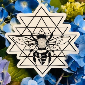 Bee Yantra STICKER - 3&quot; Vinyl Weatherproof Durable Sticker