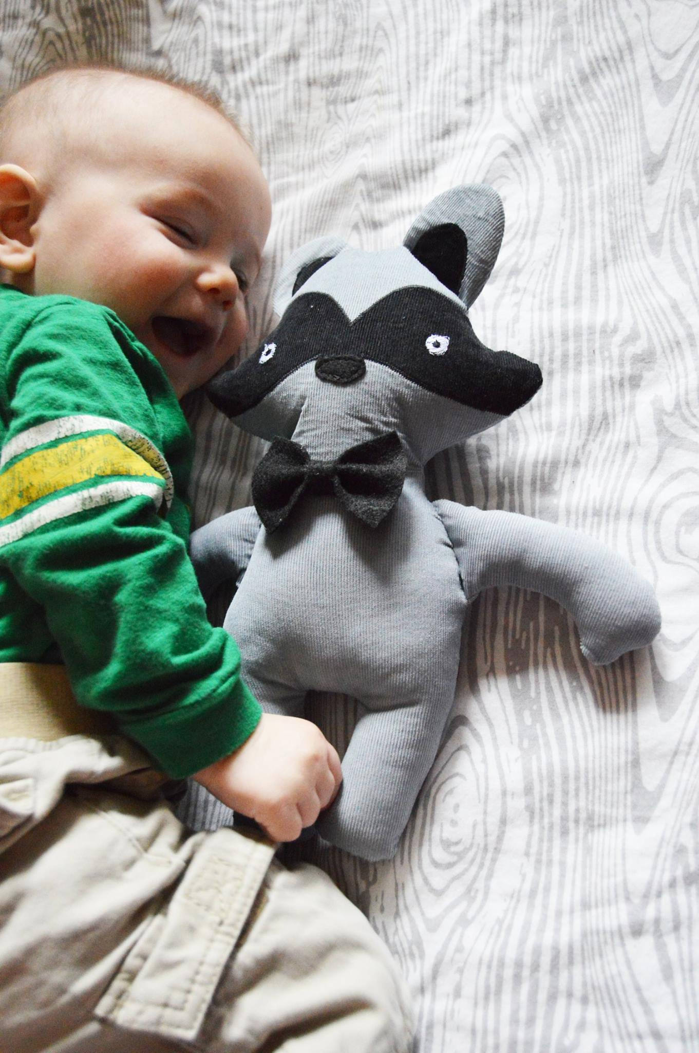 Raccoon Sewing Pattern, Woodland Animal Sewing Pattern, Easy Stuffed