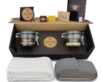 Kit de pulido de muebles con cera de abeja 'Pure & Rose' de Gilboys