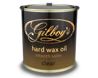 Aceite de cera dura Gilboys, acabado natural satinado suave para madera interior, 1 litro