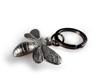 Bee Keyring (Solid Pewter)