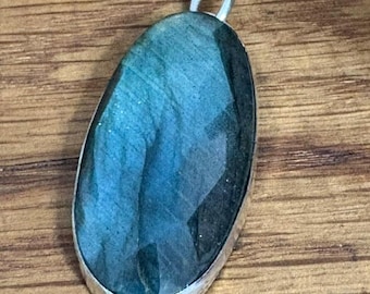 Sterling Silver Faceted Labradorite Necklace