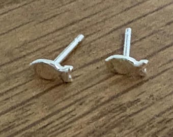Miniature Silver Fish Stud Earrings