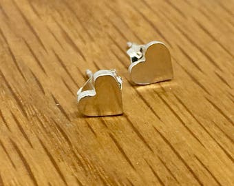 Small silver heart studs, heart studs, Silver heart earrings, heart earrings, Pure silver, stud earrings, silver studs, silver hearts