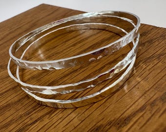 Square Sterling Silver Bangle