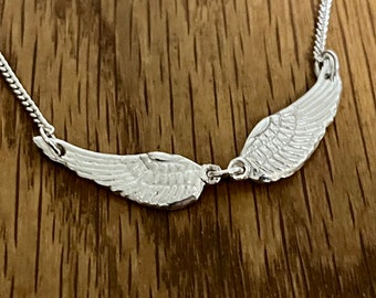 Silver angel wing necklace, guardian angel wing necklace, silver guardian angel wing necklace, protection necklace, spiritual jewellery
