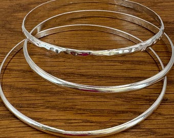 Classic Domed Sterling Silver Bangle