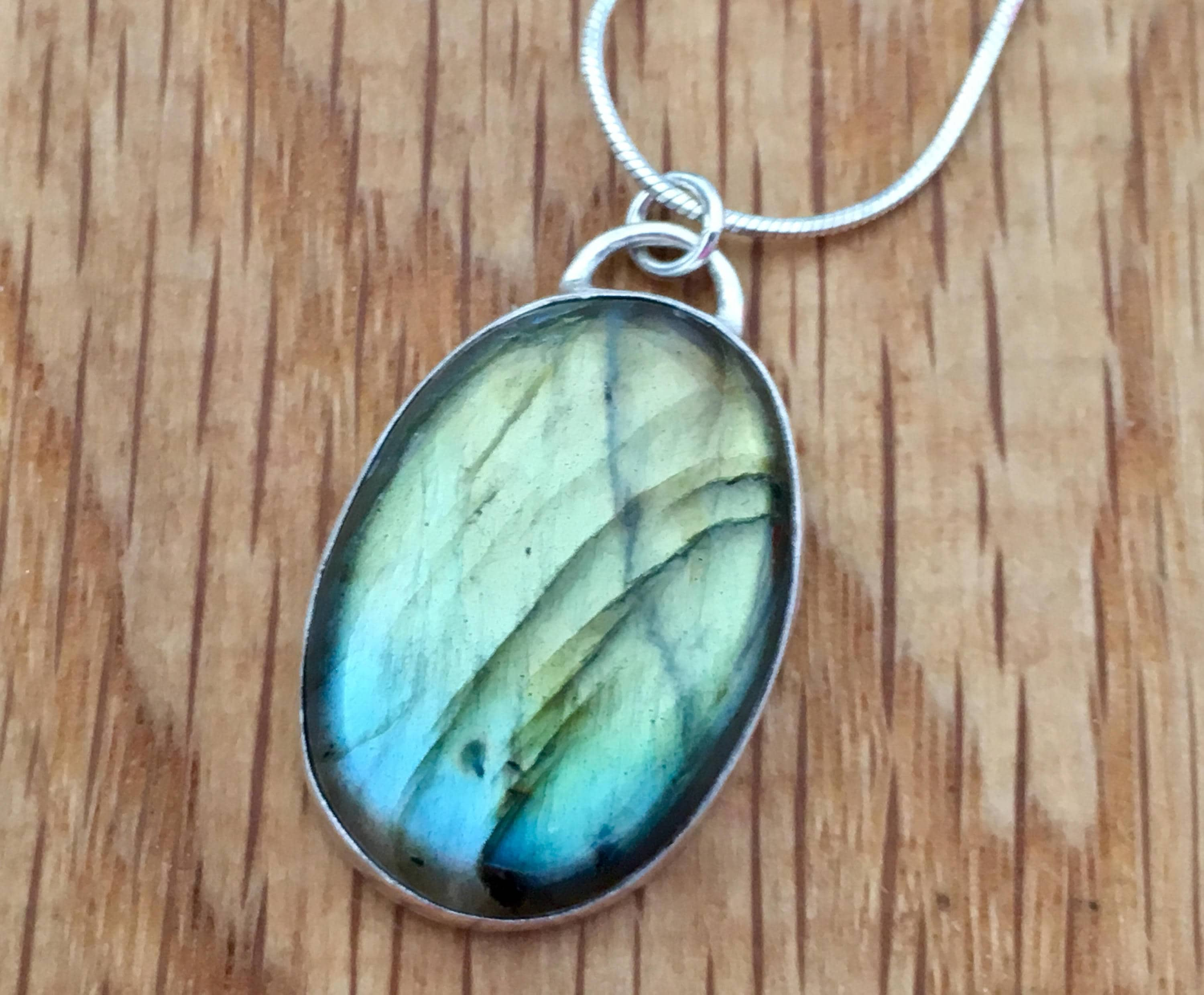 Large Labradorite pendant, Handmade labradorite and sterling silver ...