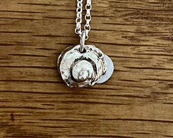 Small Silver seashell pendant, Pure silver shell, Seashell necklace, shell necklace, Sea shell jewellery, sea, shell, jewellery, silver