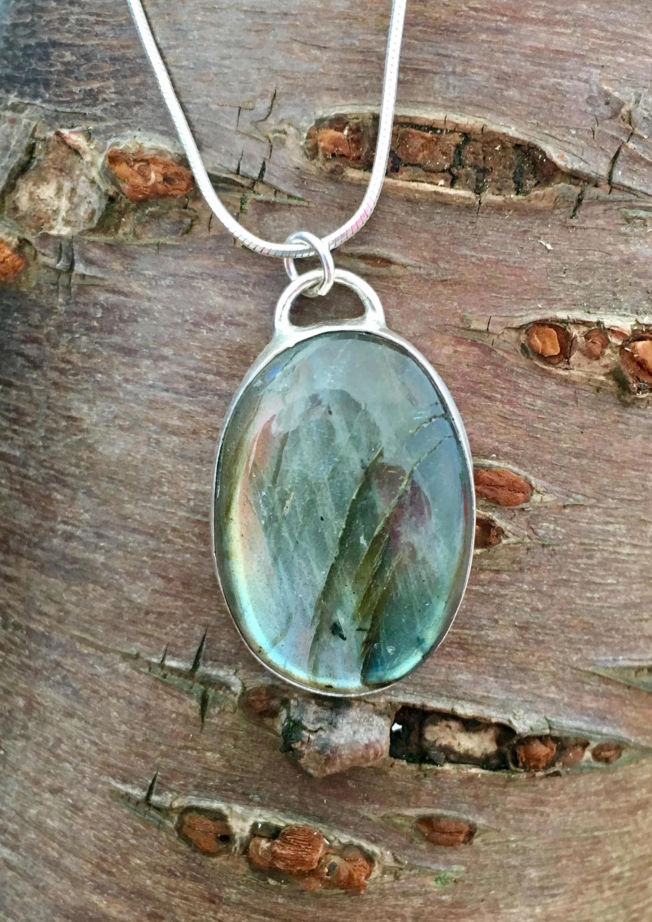 Large Labradorite pendant, Handmade labradorite and sterling silver ...