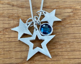 Pretty Silver star stacking necklace, stacking necklace, silver star necklace, gift for mum, star jewellery